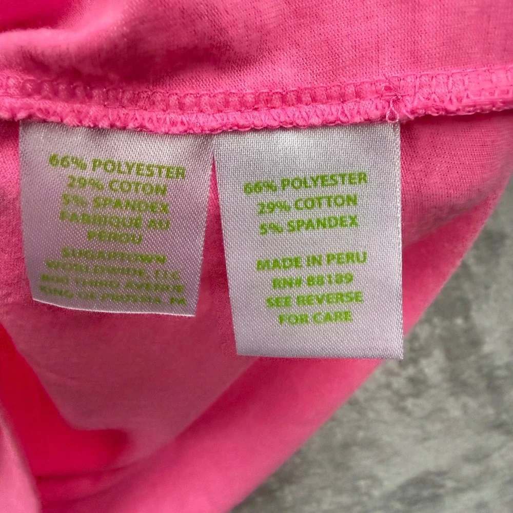 Lilly Pulitzer Size M‎ Bright Pink Lyra Cold-Shoulder Ruffled Top - Picture 5 of 7